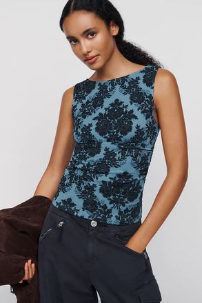 Maeve Ruched Boat-Neck Tank Top