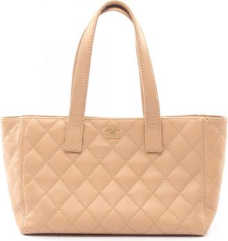 Chanel Beige Leather Tote Bag (Pre-Owned)