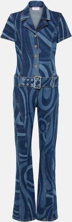 Pucci Marmo belted denim jumpsuit