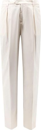 Brunello Cucinelli Slim-fit broek - Heren - Slim Fit Broeken - Wit - 2XL - Katoen - Broeken