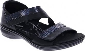 Revere Comfort Shoes Womens Mauritius Casual Sandal In Black French/slate Interest