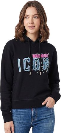 Dsquared2 Black Graphic Hood Sweatshirts