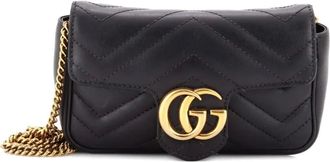 Gucci GG Marmont Flap Bag Matelasse Leather Super Mini crossbody bag - Zwart