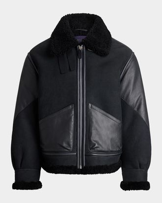 Ralph Lauren Purple Label Men & apos;s Lutton Shearling Aviator Jacket