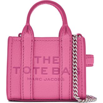 Marc Jacobs The Nano Charm Tote Leather Crossbody Bag in Bow Pink at Nordstrom Rack