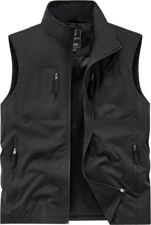 Generic Mens Outerwear Gilets Fishing Lightweight Vests with Multi Pocket Sleeveless Jacket Travel Waistcoat Tops Casual Breathable Utility Vest for Outdoor A