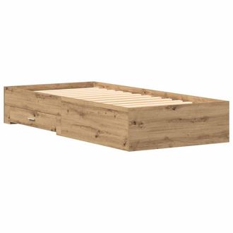 Berkfield Home Bed Frame Artisan Oak 90x200 cm Engineered Wood in Brown