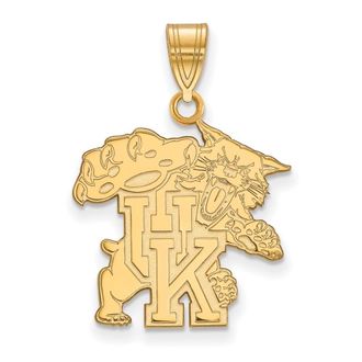 Diamond2Deal 10k Yellow Gold Kentucky U-K Wildcat Large Pendant