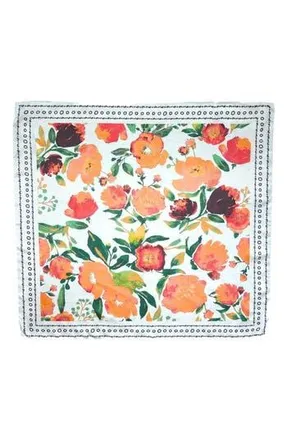 Nicole Miller Floral Satin Scarf in White at Nordstrom Rack
