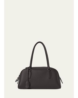 The Row India East-West Leather Bowling Shoulder Bag