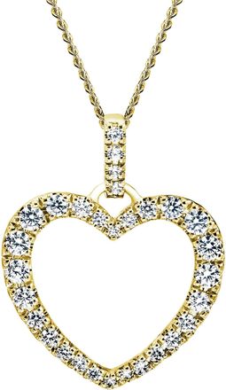 Created Brilliance Mable Yellow Gold Lab Grown Diamond Heart Pendant