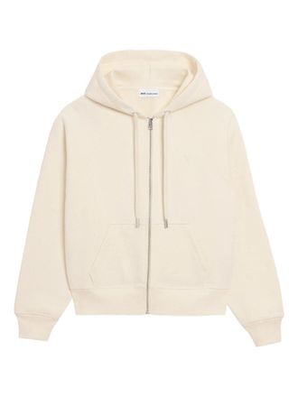Ami Zipped Hoodie With Tonal Embossed Ami de Coeur