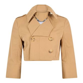Moschino Korte jas - Dames - Mantels - Beige - Maat: S Katoen
