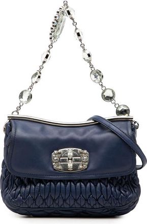 Miu Miu Pre-owned Miu Miu Matelasse Nappa Crystal Frame Flap Satchel Ladies KL9LQZHW4RXWTACH