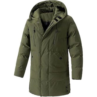 Generic Mens Hooded Winter Jacket Thick Warm Coat Mid Long Parka Padded Puffer Plus Size Thermal Casual Outdoor Outerwear