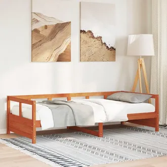 vidaXL Dormeuse Senza Materasso Marrone Cera 80x200 Cm Legno Di Pino - Vidaxl