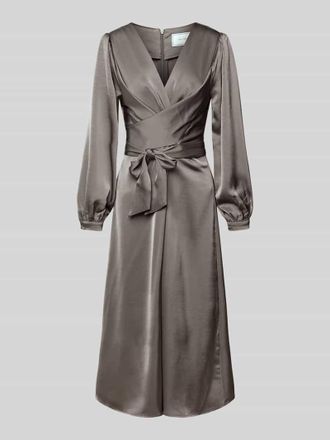 Neo Noir Neo Noir Midikleid mit Nahtrei&szlig;verschluss Modell RIMINI in Taupe, Gr&ouml;&szlig;e 38