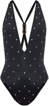 Versace Badpak met glinsterende applicaties - Dames - Badpakken - Zwart - XL - Polyester - Badmode