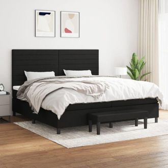vidaXL Vidaxl - Cama Box Spring Con Colch&oacute;n Tela Negro 200x200 Cm