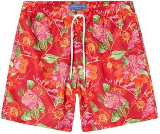 Robert Talbott Connery Drawstring Swim Trunk in Red at Nordstrom, Size X-Large