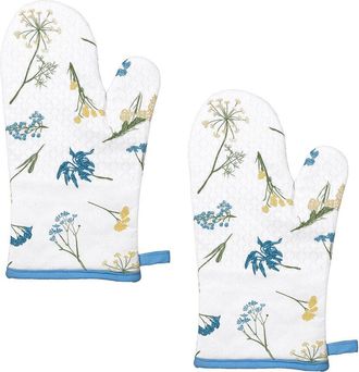 Lenox Set Of 2 Wildflower All-Over Oven Mitts