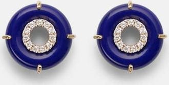 Mateo Bijoux 14kt gold earrings with lapis lazuli and diamonds
