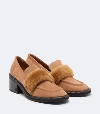 Jimmy Choo London Pumps loafer Tylor in suede con shearling