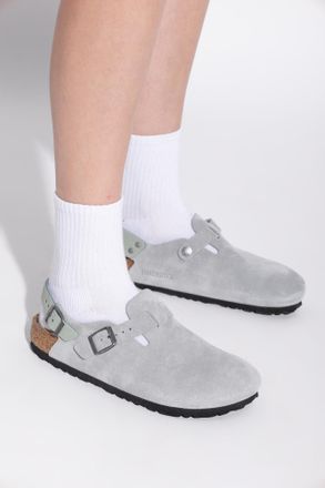 Birkenstock Tokio II Suede Slides, Womens, Green