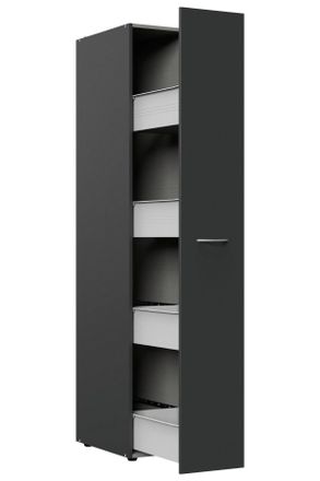 Xora Apothekerschrank, Graphitfarben, Holzwerkstoff, 4 F&auml;cher, 30x185x54 cm, BQ - B&uuml;ndnis f&uuml;r Qualit&auml;t, Made in Germany, DIN EN ISO 9001, individuell planb