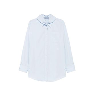 Prada Twist-detail Logo-patch Shirt