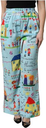 Dolce & Gabbana Print Wide Leg Broek - Dames - Wijde Broeken - Veelkleurig - S - Polyester - Broeken