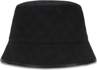 Gucci GU8757404HBJS1060BB GG Cotton Canvas Bucket Hat - Black