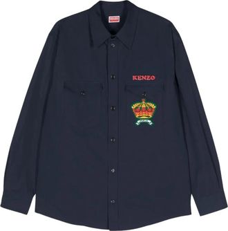 Kenzo Casual Shirts - Heren - Casual Overhemden - Blauw - 2XL - Overhemden