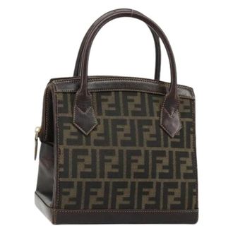 Fendi Pre-owned Vintage Zucca Canvas Hand Bag - Dames - Vintage Handtas - Bruin - ONE Size - Leer - Vintage