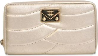 Chanel 2016-2017 CC Lambskin Zip Wallet small wallets - Oro