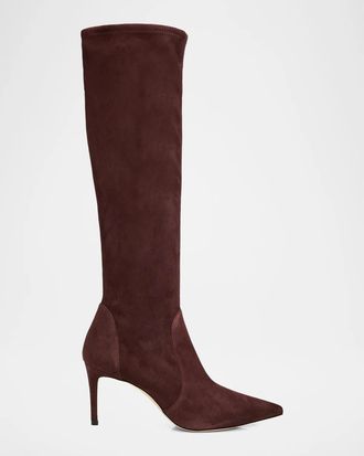 Stuart Weitzman 75mm Stuart Power Suede Knee-High Boots