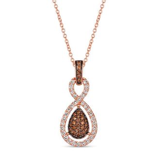 Le Vian Ladies Chocolate And Strawberry Clusters Necklaces set in 14K Strawberry Gold