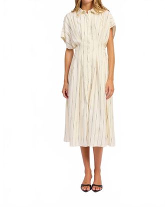 En Saison Rebekah Midi Shirt Dress In Ivory/black