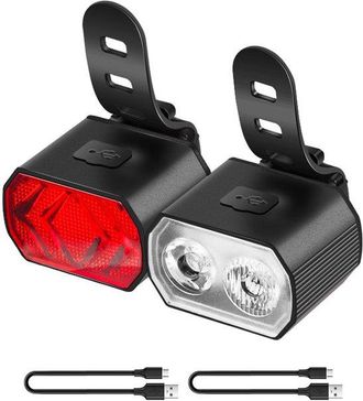 No Brand Iluminaci&oacute;n Delantera Y Trasera Para Bicicleta, Luz Led Recargable Por Usb Con 6 Modos De Iluminaci&oacute;n, Apta Para Bicicletas De Monta&ntilde;a Y Bicicletas Co