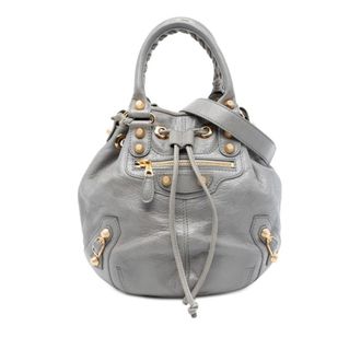 Balenciaga Pre-owned Balenciaga Lambskin Motocross Giant 21 Pompon Bucket Bag Ladies V3FS5OJGJTML1TCA