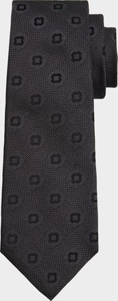 Kiton Men & apos;s Geometric Silk Jacquard Tie