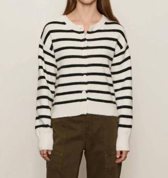 Sanctuary Must Have Cardigan Top In Chalk With Black Stripe