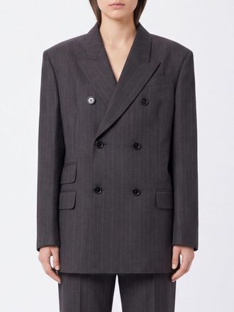 Ami Blazer doppiopetto in lana gessata con rever a lancia