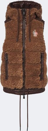 Moncler Chaleco de plumas de teddy con capucha