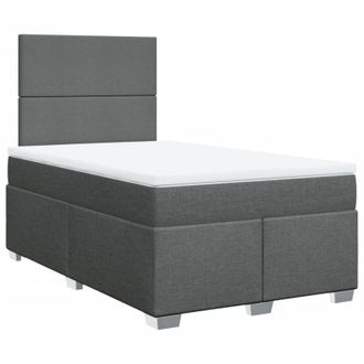 vidaXL Cama Box Spring Con Colch&oacute;n Tela Gris Oscuro 120x200 Cm Vidaxl