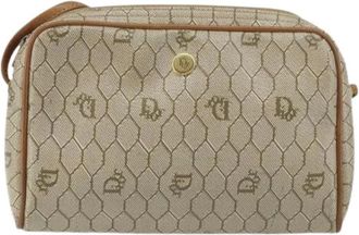 Dior Pre-owned Cross Body Bags, female, Beige, Size: ONE SIZE Pre-owned Vintage honeycomb shoulder bag