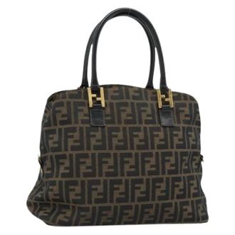 Fendi Pre-owned Vintage Zucca Canvas Hand Bag - Dames - Vintage Handtas - Bruin - ONE Size - Leer - Vintage