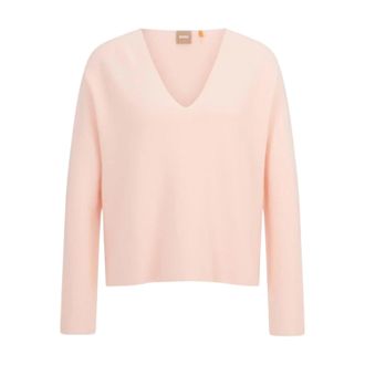 HUGO BOSS Katoenen trui voor dames (Roze)