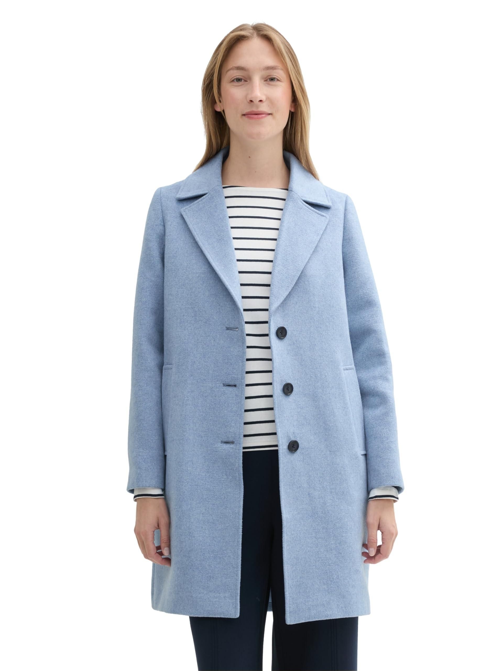 TOM TAILOR Damen Mantel Kariert – Langer Wintermantel Aus Recyceltem Polyester, Loose Fit