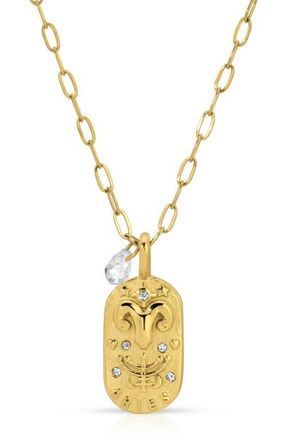 Kozakh Cielo Zodiac Pendant Necklace in Aries/Gold at Nordstrom